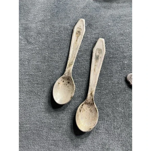 Pair of 3" Large Vtg Germany Silver & Crystal Swan Master Salt Cellars w/Spoons - Picture 16 of 16